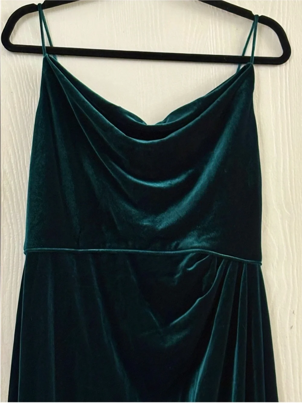 Adrianna Papell Emerald Green Velvet Cowl Neck Maxi Dress